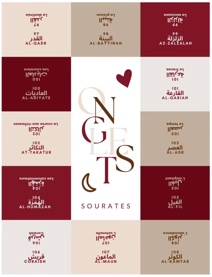 Onglets sourates plastifiés • Cerise