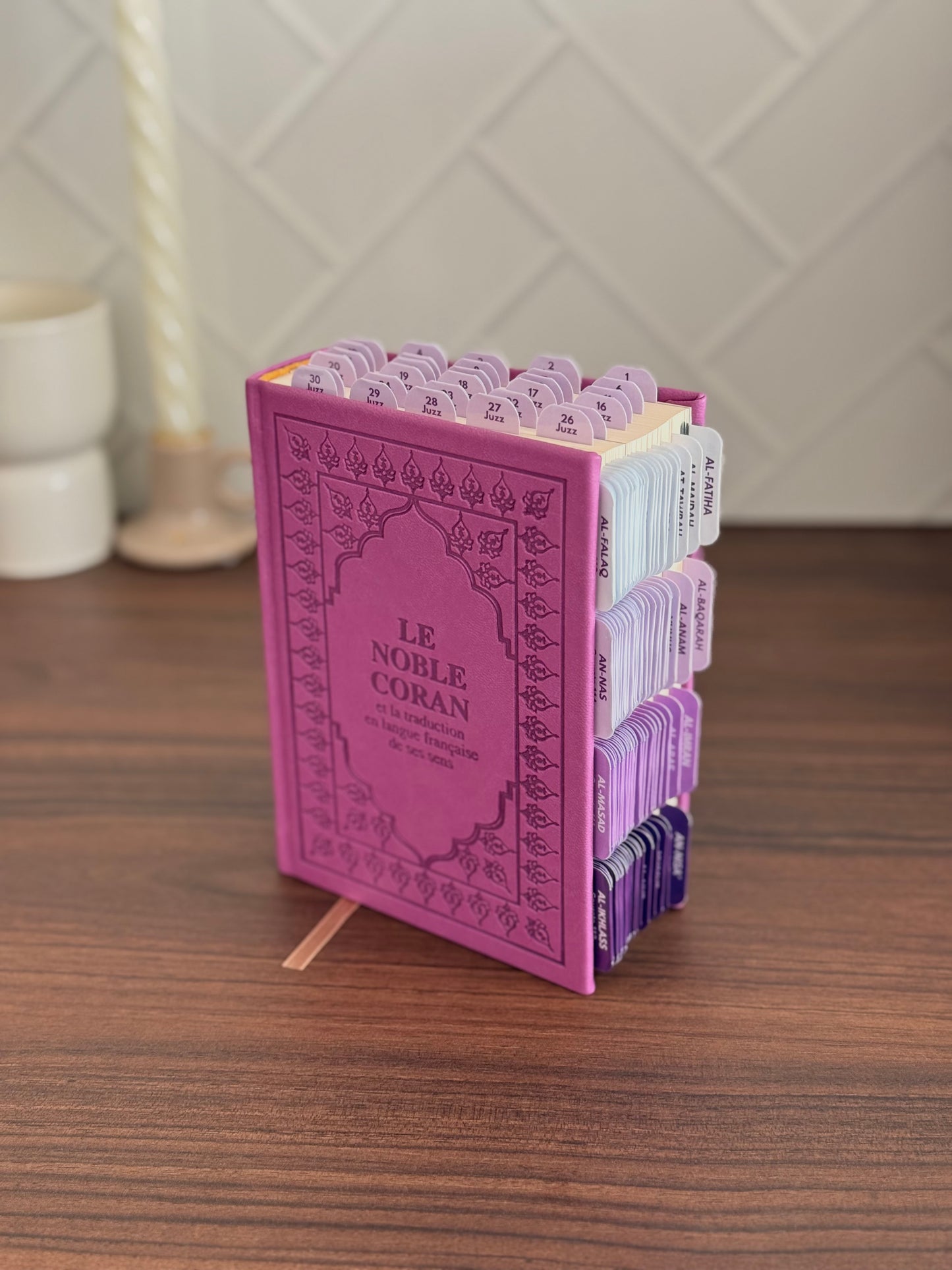 Coran violet Français/Arabe • Édition Sana + Onglets sourates plastifiés