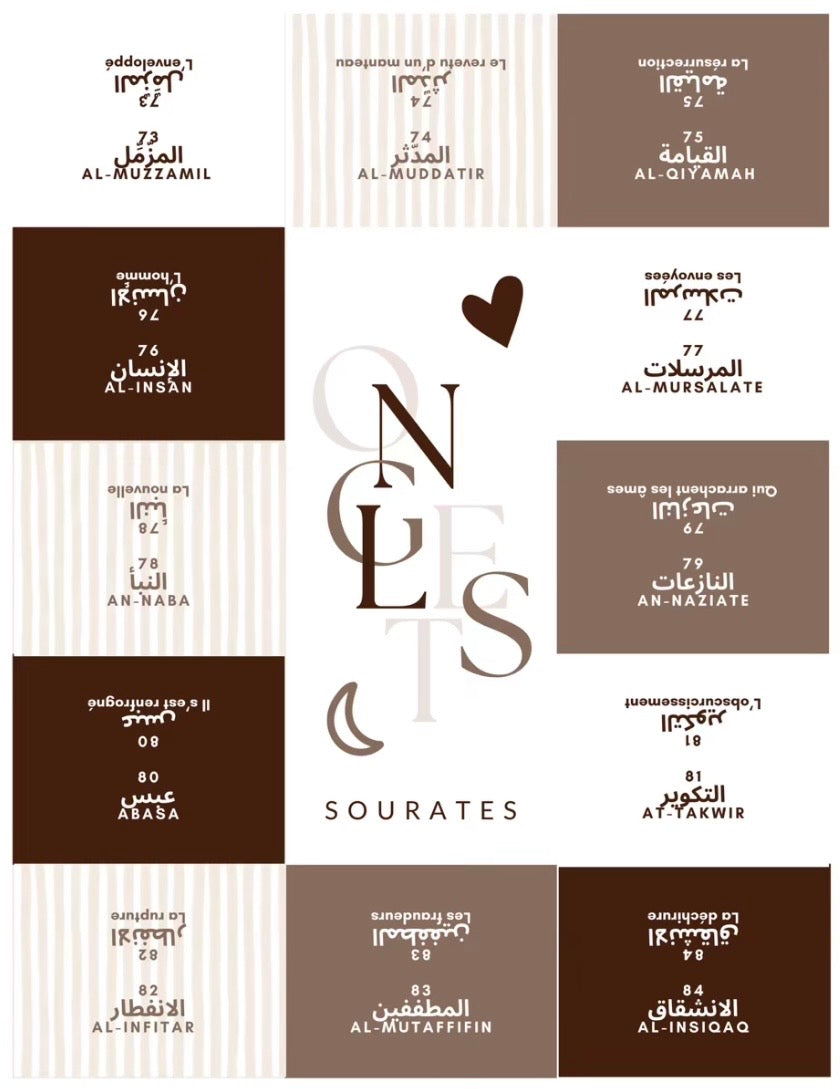 Onglets sourates plastifiés • Marron carrousel