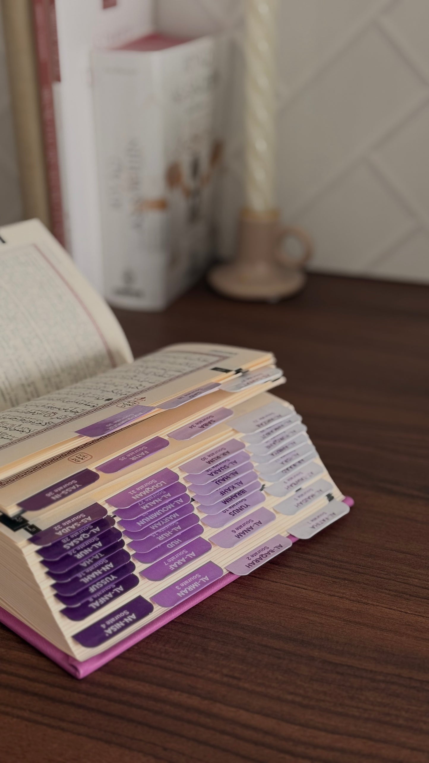 Coran violet Français/Arabe • Édition Sana + Onglets sourates plastifiés