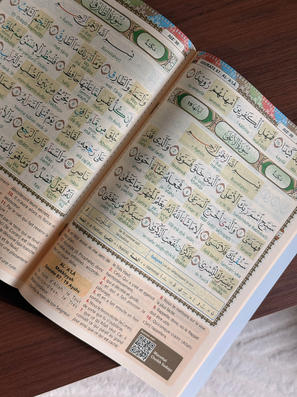 Juzz Amma phonetique/francais Règle de Tajwid