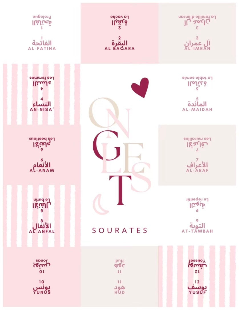 Onglets sourates plastifiés • Rose Carousel