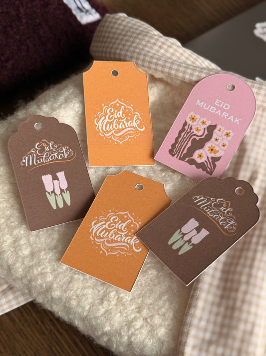 Étiquettes cartonnées – Eïd Mubarak (Lot de 9)