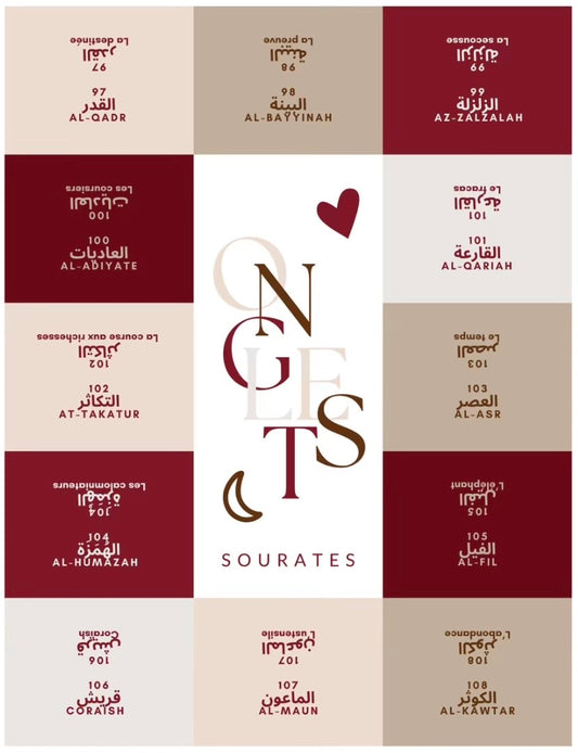 Onglets sourates plastifiés • Cerise
