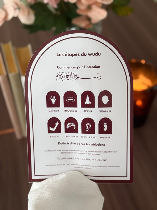 Stickers Étapes du wudu • Marron
