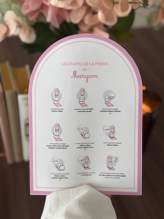 Stickers Étapes de la prière • Version fille