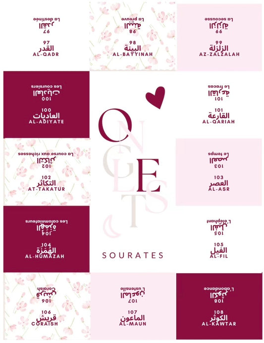Onglets sourates plastifiés • Pink Flowers