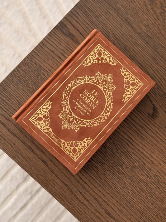 Coran Français/Arabe camel daim + Onglets sourates