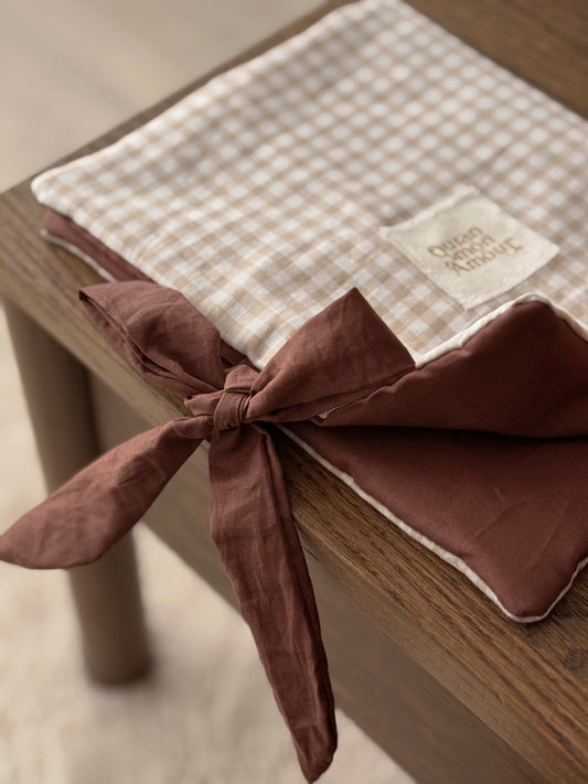 Protège-coran • Vichy beige / marron