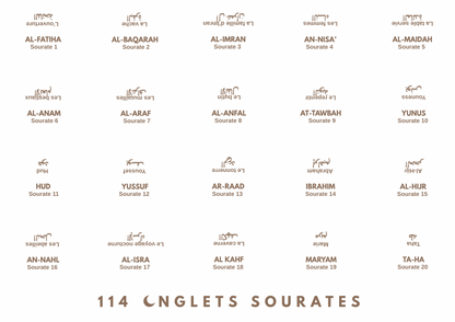 114 Onglets sourates plastifiés