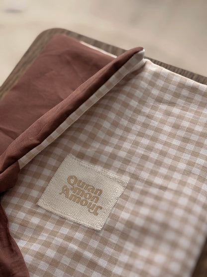 Protège-coran • Vichy beige / marron