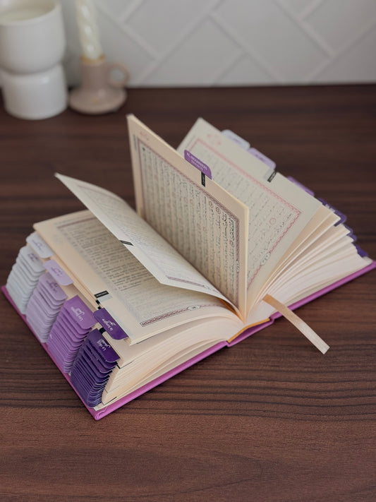 Coran violet Français/Arabe • Édition Sana + Onglets sourates plastifiés