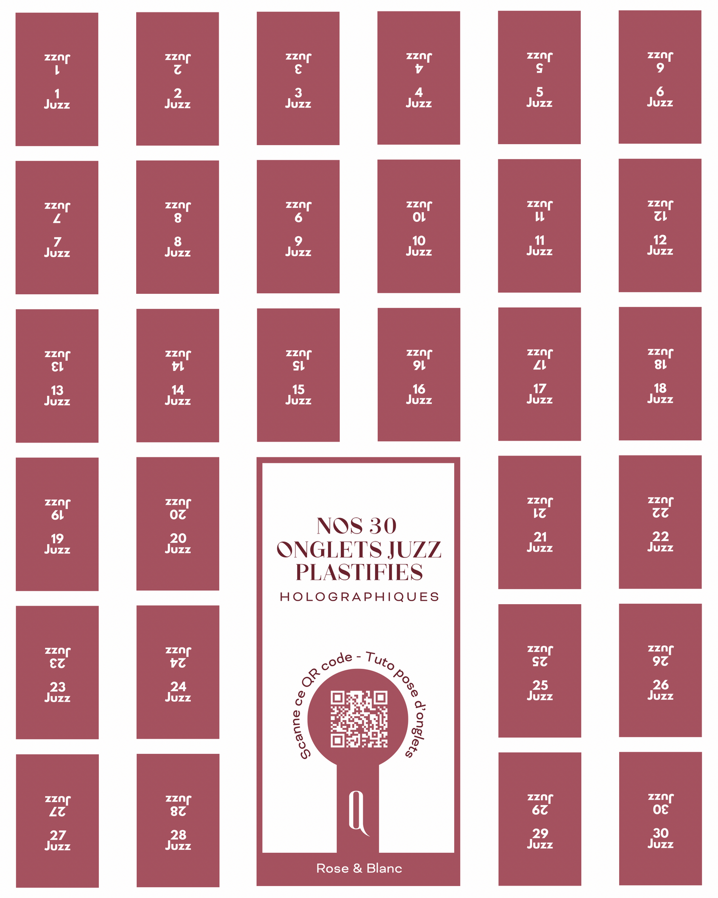 Onglets Juzz plastifiés holographiques • Bordeaux