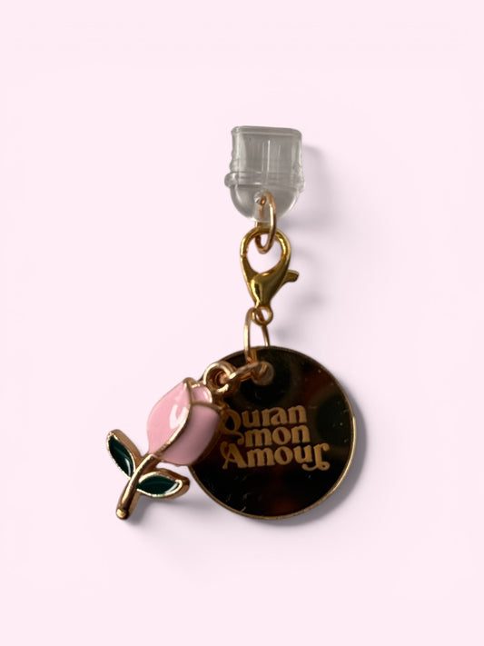 Cache-poussière USB avec breloque rose
