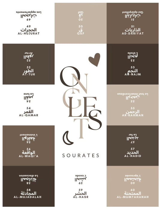 Onglets sourates plastifiés • Marron