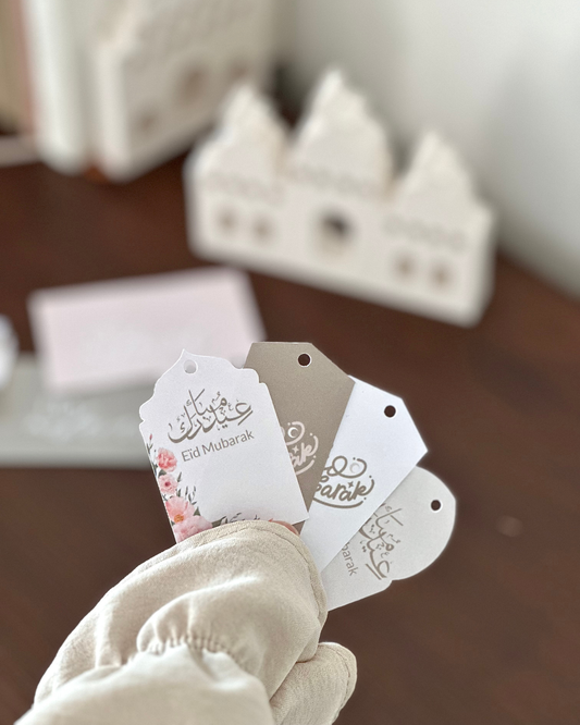Étiquettes cartonnées – Eïd Mubarak (Lot de 9)