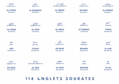 114 Onglets sourates plastifiés