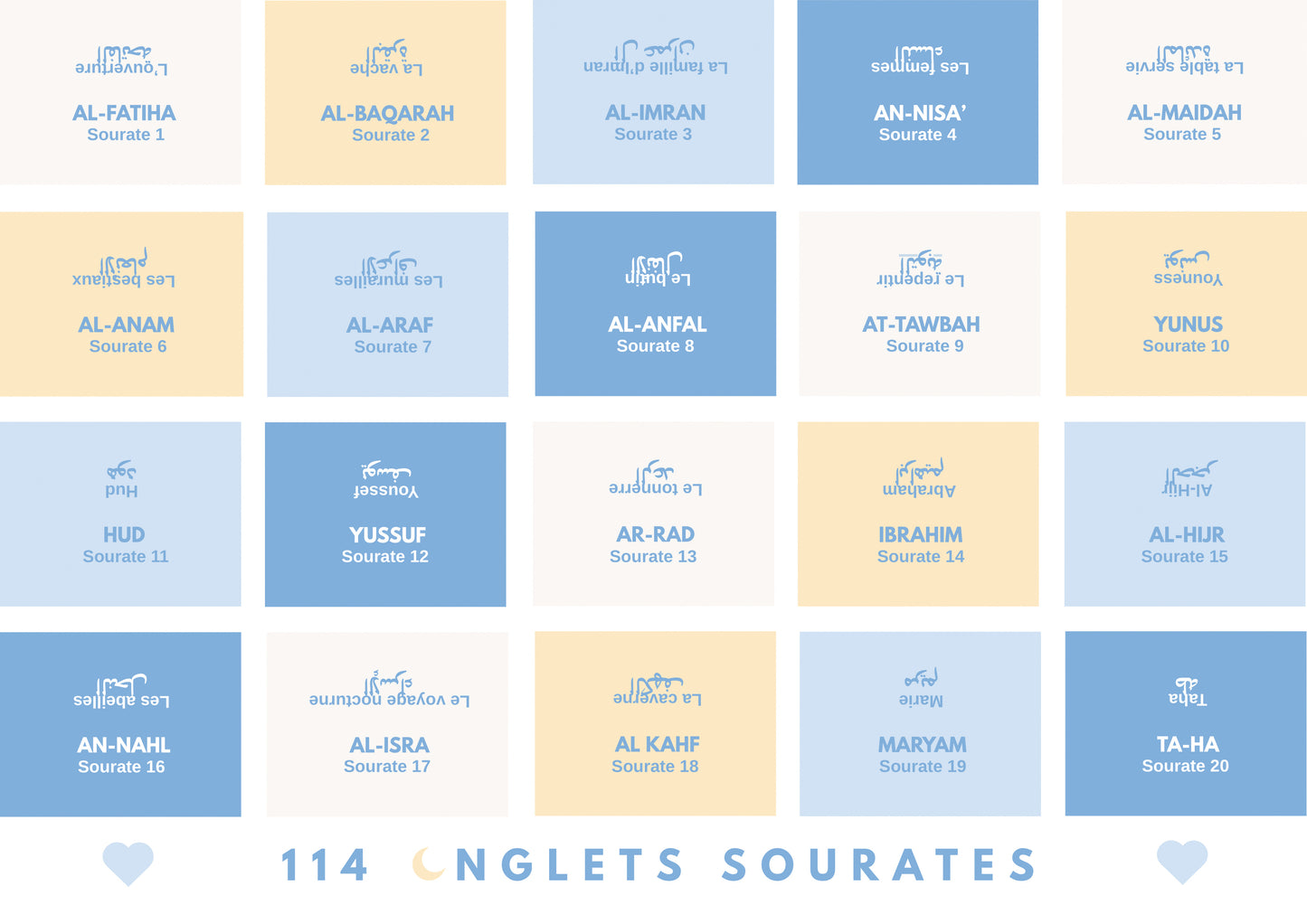 Onglets rigides plastifiés holographiques • Jaune & bleu