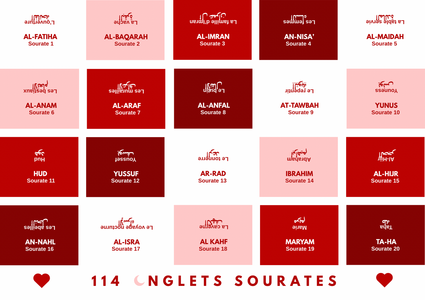 Onglets rigides plastifiés holographiques • Nuances de rouges