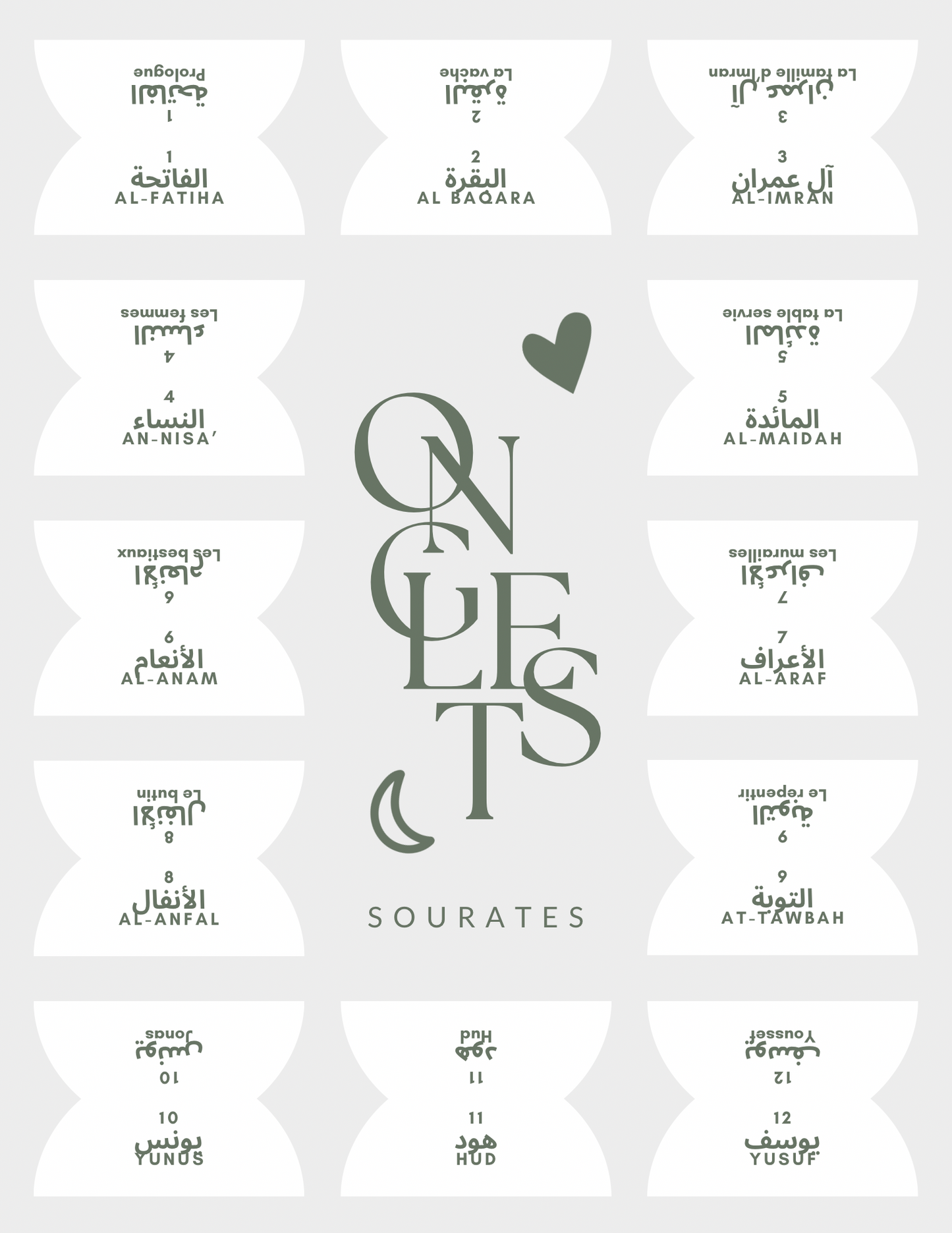 Onglets sourates • Blanc/kaki