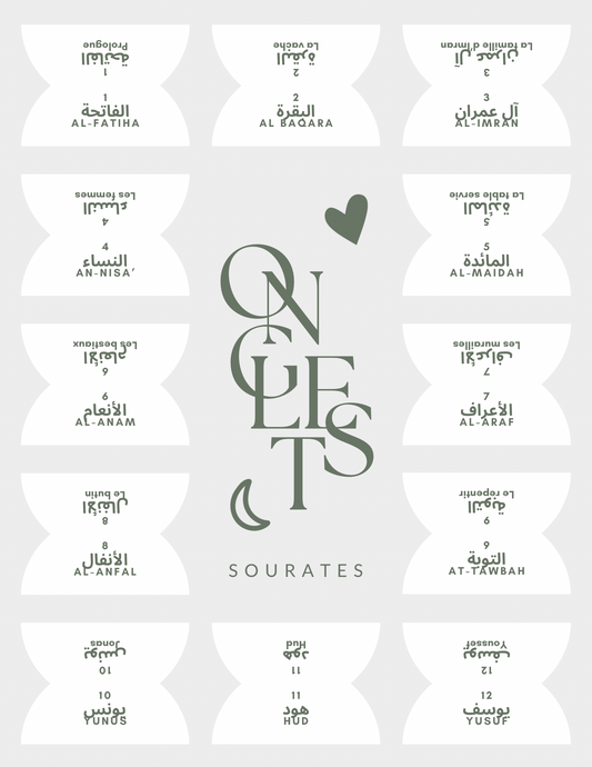 Onglets sourates • Blanc/kaki